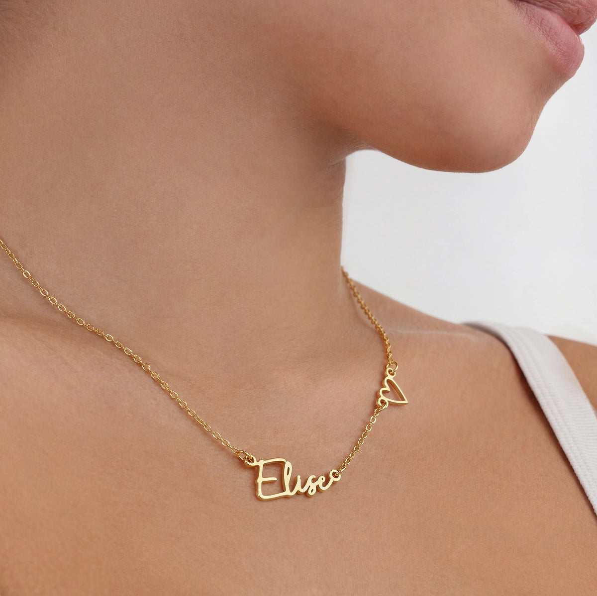 Personalised Name & Heart Necklace