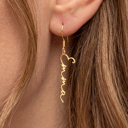 Personalised Name or Custom Word Earrings in Gold & Silver