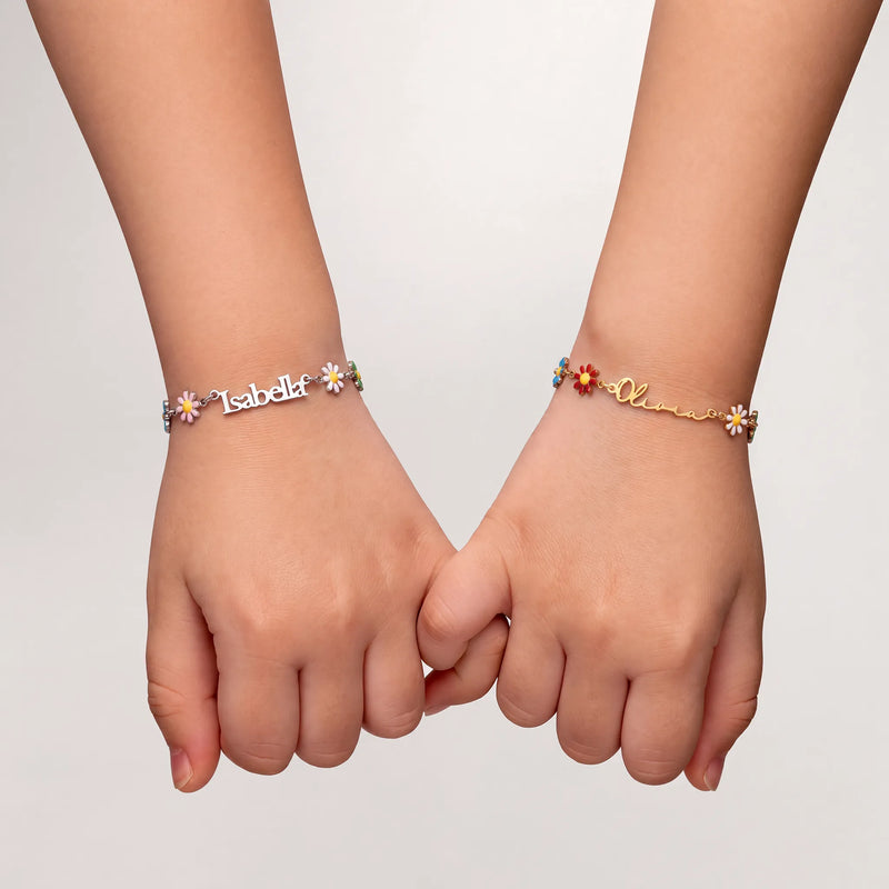 Personalised Kids Daisy Chain Name Bracelet